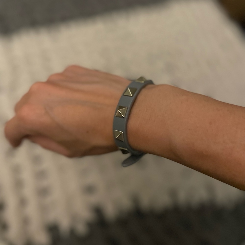 Never Worn Gray Valentino Studded Leather Bracelet 🐘 - Picture 6 of 7